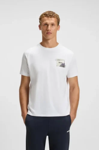 T-shirt i bomullsblandning med dekorativa reflekterande detaljer