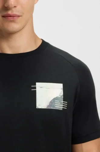 T-shirt i bomullsblandning med dekorativa reflekterande detaljer