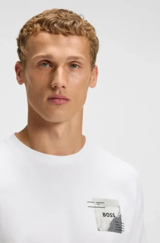 T-shirt i bomullsblandning med dekorativa reflekterande detaljer