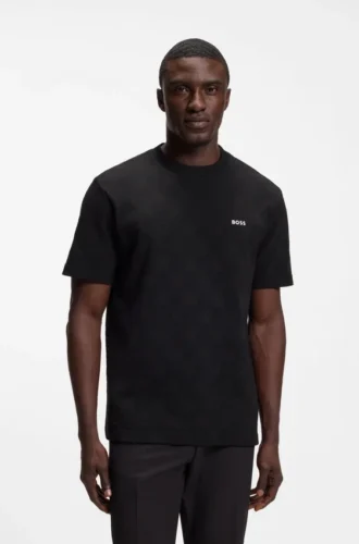 T-shirt i bomullsblandning med jacquardmönster i tennisbollar