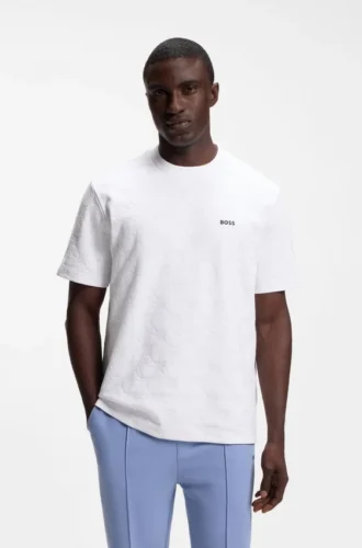 T-shirt i bomullsblandning med jacquardmönster i tennisbollar