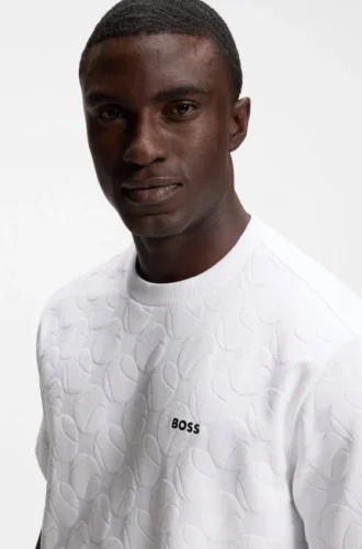T-shirt i bomullsblandning med jacquardmönster i tennisbollar