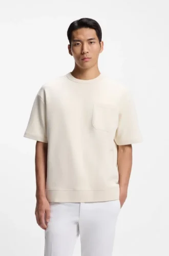 T-shirt i bomullsblandning med peachad yta