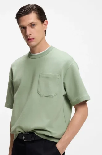 T-shirt i bomullsblandning med peachad yta