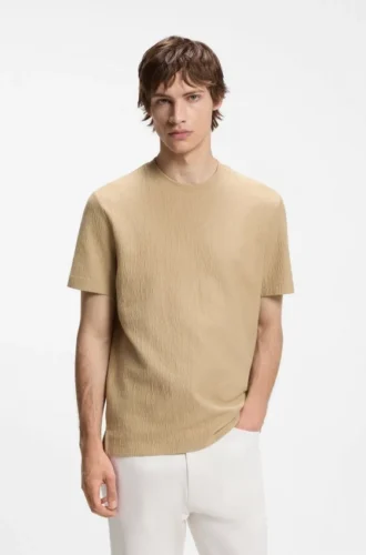 T-shirt i bomullsblandning med skrynklig effekt