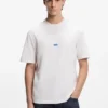 T-shirt i bomullsjersey med blå logotyp
