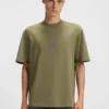 T-shirt i bomullsjersey med blå logotyp