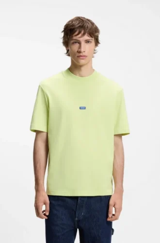T-shirt i bomullsjersey med blå logotyp
