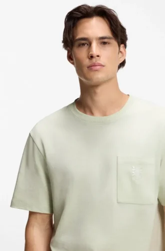 T-shirt i bomullsjersey med broderad logotyp
