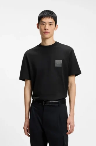T-shirt i bomullsjersey med delat logo