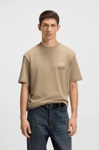 T-shirt i bomullsjersey med delat logo
