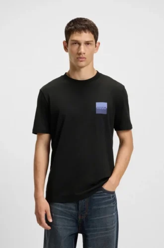T-shirt i bomullsjersey med delat logotryck