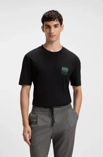 T-shirt i bomullsjersey med delat logotryck