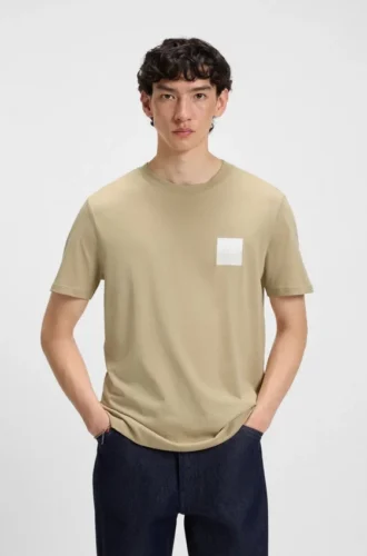 T-shirt i bomullsjersey med delat logotryck