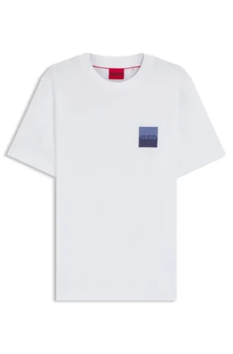 T-shirt i bomullsjersey med delat logotryck