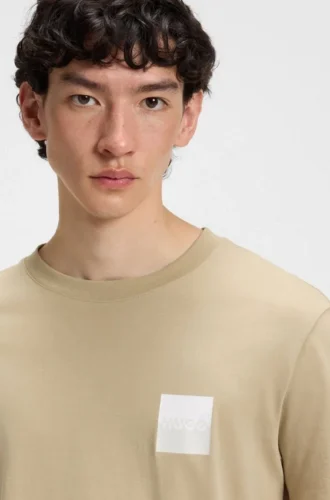 T-shirt i bomullsjersey med delat logotryck