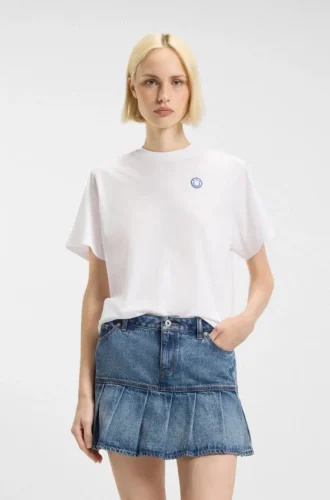 T-shirt i bomullsjersey med Happy HUGO-logotyp