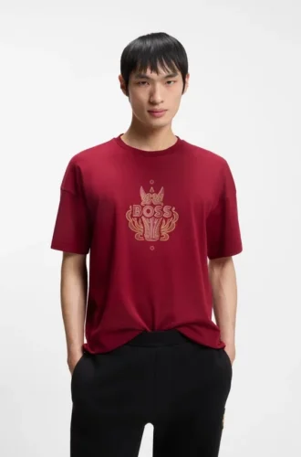 T-shirt i bomullsjersey med hästårslogotyp
