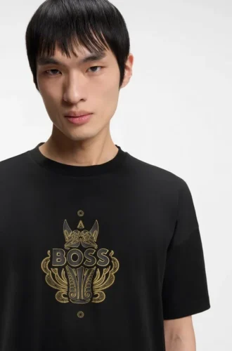 T-shirt i bomullsjersey med hästårslogotyp