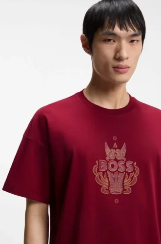 T-shirt i bomullsjersey med hästårslogotyp