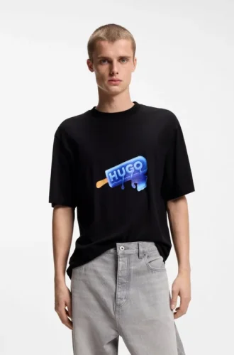 T-shirt i bomullsjersey med isglassmotiv