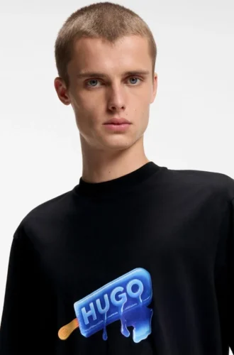 T-shirt i bomullsjersey med isglassmotiv