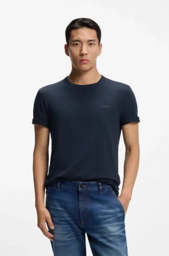 T-shirt i bomullsjersey med logodetalj