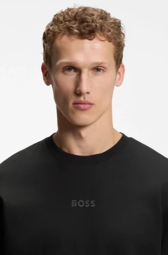 T-shirt i bomullsjersey med logodetaljer