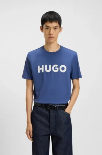 T-shirt i bomullsjersey med logotryck