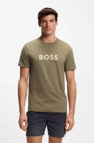 T-shirt i bomullsjersey med logotryck