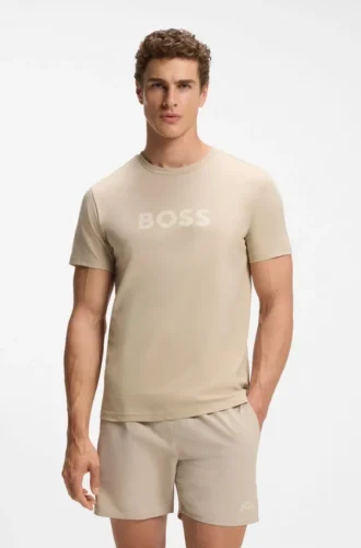 T-shirt i bomullsjersey med logotryck