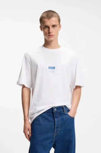 T-shirt i bomullsjersey med logotyp i arbetsklädesstil