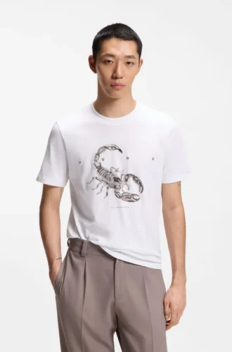 T-shirt i bomullsjersey med logotyp i distanserad stil