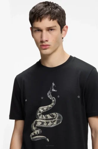 T-shirt i bomullsjersey med logotyp i distanserad stil