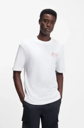 T-shirt i bomullsjersey med marint motiv