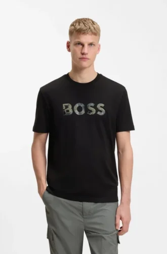 T-shirt i bomullsjersey med normal passform