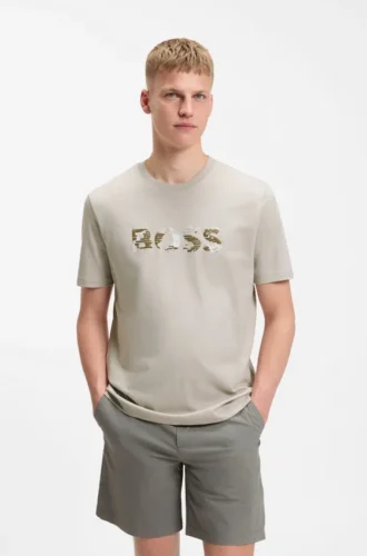 T-shirt i bomullsjersey med normal passform