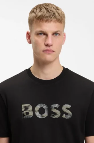 T-shirt i bomullsjersey med normal passform