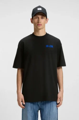 T-shirt i bomullsjersey med pufftryckt logotyp