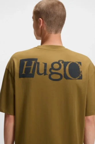 T-shirt i bomullsjersey med pufftryckt logotyp
