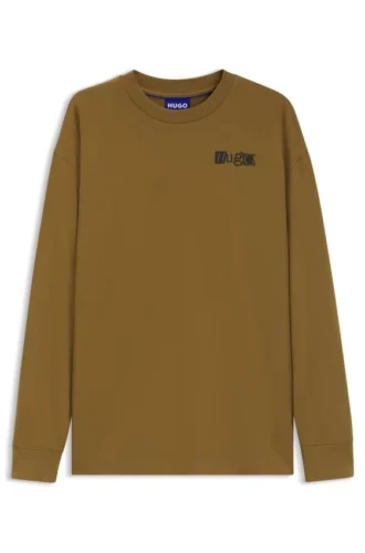 T-shirt i bomullsjersey med pufftryckta logotyper