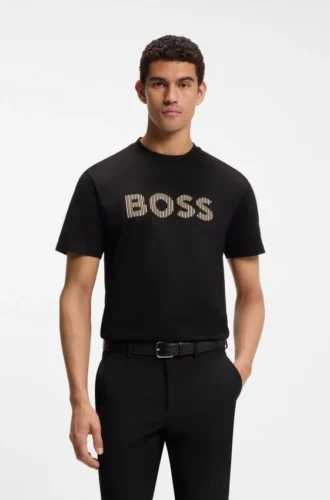 T-shirt i bomullsjersey med randigt tryck