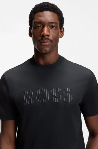 T-shirt i bomullsjersey med randigt tryck