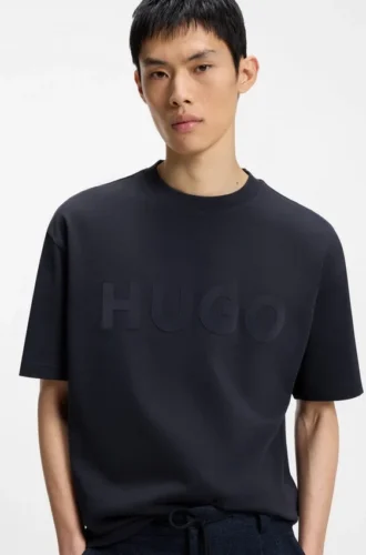 T-shirt i bomullsjersey med reflekterande logo