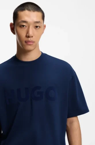 T-shirt i bomullsjersey med reflekterande logo