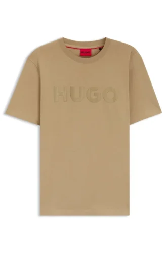 T-shirt i bomullsjersey med rutigt logo