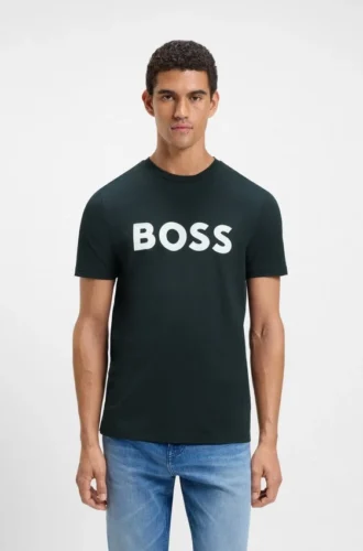T-shirt i bomullsjersey med stort logotryck