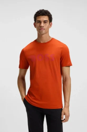 T-shirt i bomullsjersey med stort logotryck