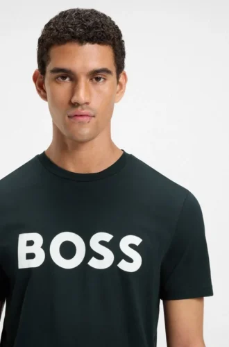 T-shirt i bomullsjersey med stort logotryck