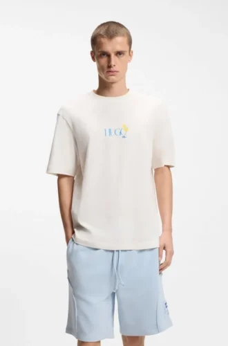 T-shirt i bomullsjersey med tryck på baksidan